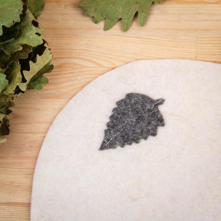 Bath mat "Classic", felt, white-1