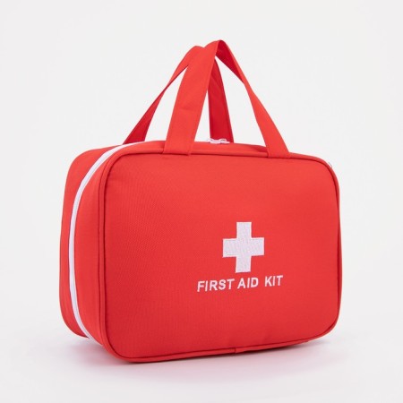 Road cosmetic bag, lightning department, red color
