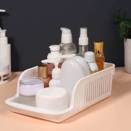 Organizer for storing cosmetic supplies "Prestige", 2 sections, 23 × 16.1 cm, white color-2