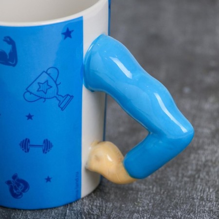 Ceramic mug "The strongest", 400 ml, blue color-4