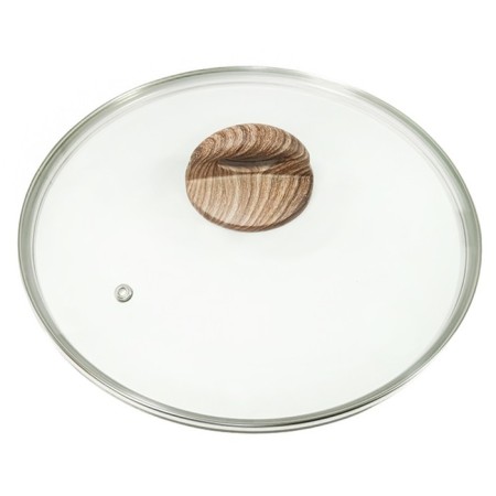 Glass cover Panairo Wood, Soft-Touch pen, with a lid, d = 28 cm