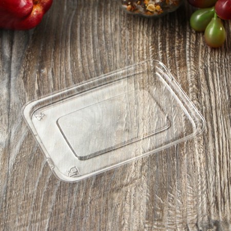 Container- plastic disposable lid to a saucer with two compartments, 7.5 × 5 × 3 cm