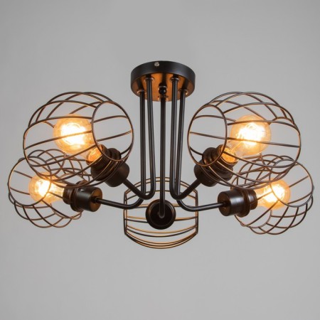 Svetogor chandelier "Light" 5x60W black 62x62x28cm