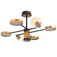 Chandelier 1851/7 LED 72W 3000-6000K black and gold 79x77x43 cm Bayerlux