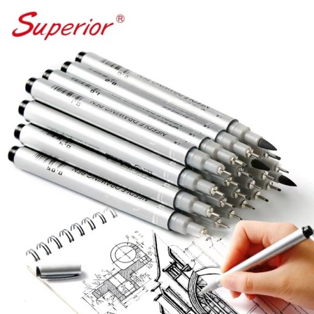 Marker Professional Liner black, thin line, 0.6 mm-6