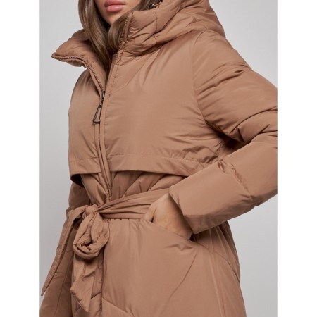 Coat insulated winter female, size 48, brown color-10