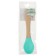 A spoon for nursery for feeding crumb I (silicone, bamboo), turquoise color