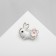 Broach "Bunny", white-pink color in gold