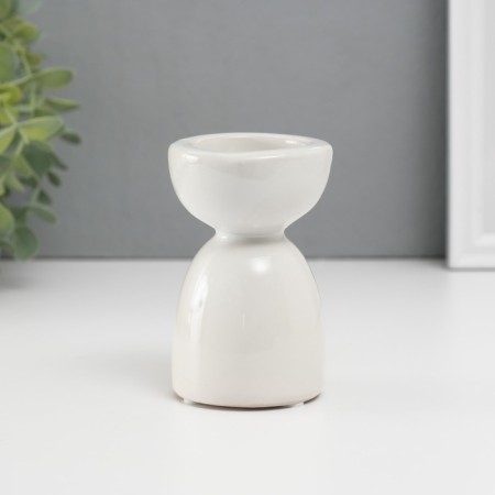 Ceramics candlestick per 1 candle "Illusion" d = 4 cm white 6.5x6.5x10 cm-1