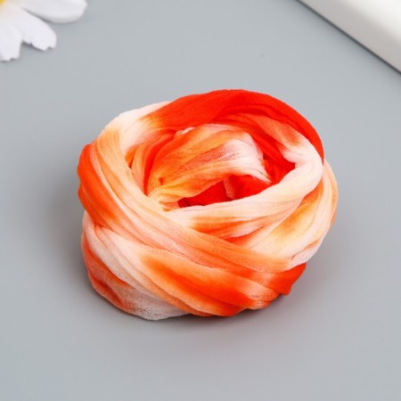 Kapron for flowers two-tone "white-orange" 50 cm-1