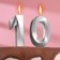 Candle in the cake jubilee "line" (set 2 in 1), number 10, silver metallic, 6.5 cm