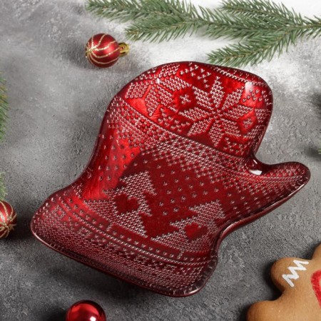 Serving dish "Santa Santa", 23 cm, red color-1