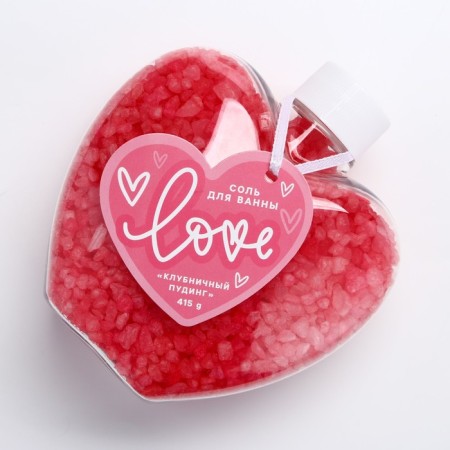 Love bath salt, 415 g, aroma of strawberry pudding, pure happiness-2