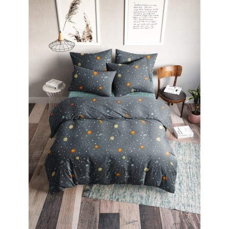 Bed linen 1.5 joint venture "Planets", size 145x215 cm, 145x215 cm, 70x70 cm - 2 pcs