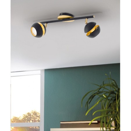 Nocito 2x3.3W GU10 lamp, black, gold-1