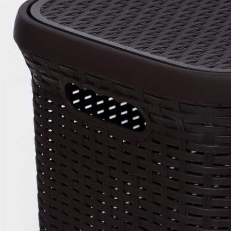 Besnaya basket with a rattan lid, 60 l, 34 × 44 × 56 cm, color mix-2