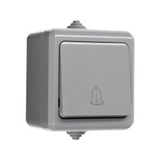 Кнопка звонка ОП Dita IP54 10А 250В сер. TOKOV ELECTRIC TKL-DT-DB-C06-IP54