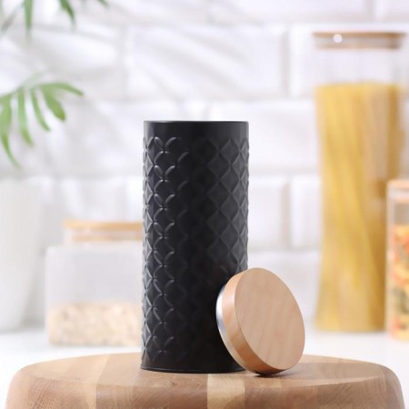Bank for bulk products "Scandy", 790 ml, 19 × 7.5 cm, black color-1