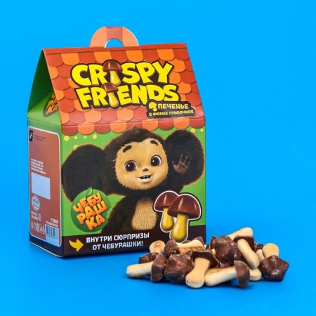Decorated CRISPY FRIENDS Cheburashka, with glaze, with a surprise, 42 g