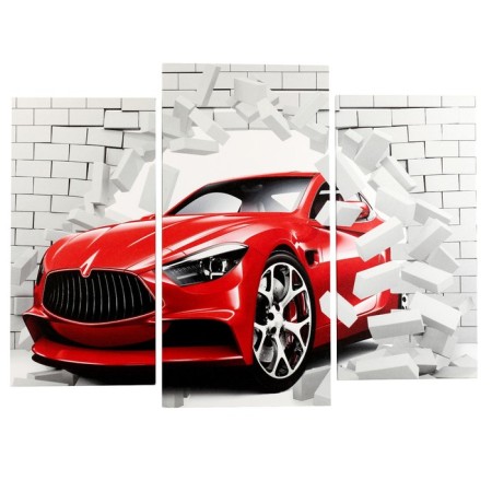 Modular picture "Red car" (2-25x50, 30x60 cm) 60x80 cm
