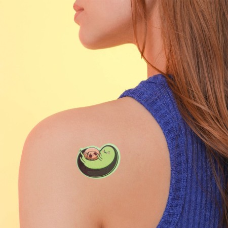 Avocado tattoo on the body, shines in the dark, 14 x 21 cm-4