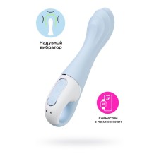 Нереалистичный вибратор Satisfyer Air Pump Vibrator 5, 15 см, силикон, цвет голубой