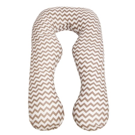 Pillowcase to a pillow for pregnant women "zigzag", size 340x72 cm, coffee color