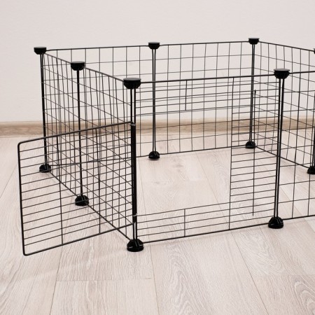 Coaters 8 sections, metal, black, 70 x 70 x 35 cm, (35 x 35 cm link)-2