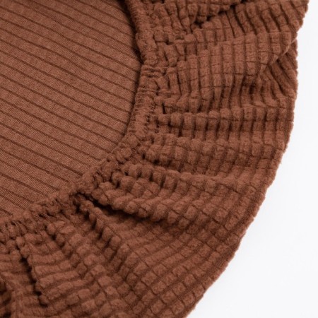 Case for chair Comfort Knitwort Jacquard, brown color, 100% polyester-2