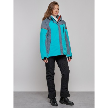 Ski jacket female winter, size 60, turquoise color-16