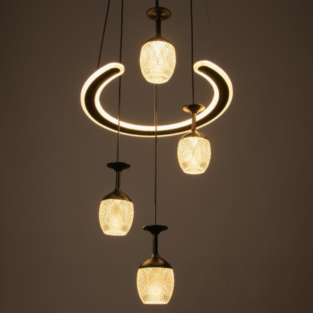 Bayerlux chandelier Sirius LED 100W 3000-6000K Black 39x41x19-119 cm-5