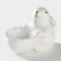 The egg stand “Bunny in gold”, 11 × 6 × 8 cm, white color