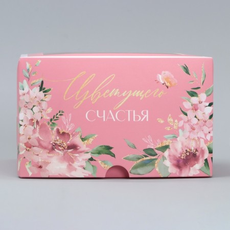 Capcake box, confectionery packaging double -sided, 4 cells "Tenderness" 16 x 16 x 10 cm-2