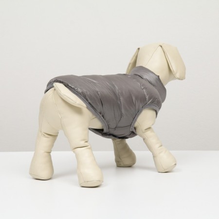 Dog jacket two -sided with print, size 8 (ds 23 cm, og 30, osh 22 cm), gray-2