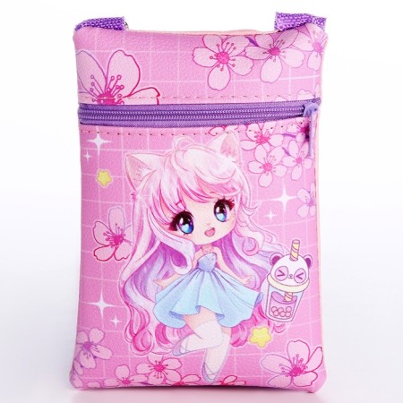 Подарочный набор для девочки Kawaii, сумка, значок, цвет розовый-2
