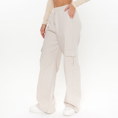 Cargo trousers are female, dairy color, size 44-3