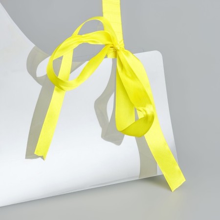 Carriage for flowers with tape, 30x25x12 cm, yellow-3