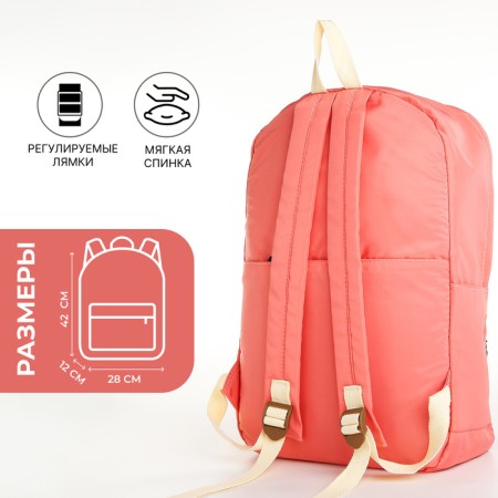 Youth backpack from lightning textiles, 2 pockets, pink color-1