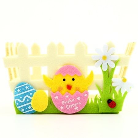 Easter decor of white basket "Chicken" 10x16x9 cm-2