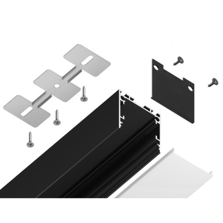 Profile aluminum overhead/suspended Ambrella Illumination Profile System, GP2500BK, 2000x25x25 mm, black color, matte Distractor-2