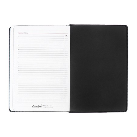 Dated 2025 diary, Escalada, A5 176 sheets, solid cover artificial leather with foam rubber, pancake embossing, cover on the cover, block 70 g/m2, black-15