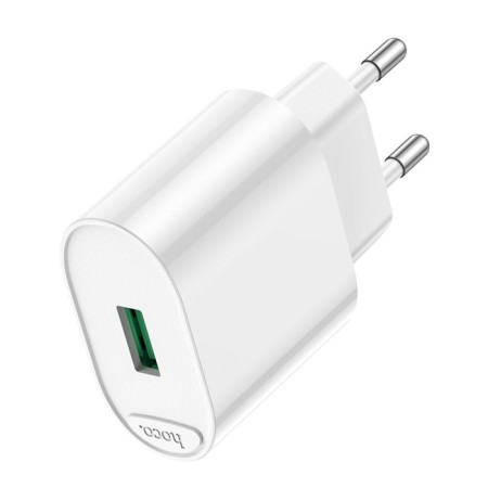 Network charger Hoco C109A, 1 USB, 18 W, Qc, White