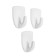 Holder self -adhesive tundra krep, 45x45 mm, white color, 3 pcs. Mix
