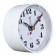 Clock - desktop's alarm clock, discrete move, 8 x 8 cm, white