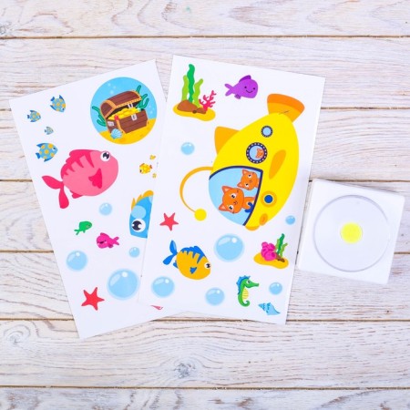 Lamp with stickers "Underwater World", 25 x 15 cm-1