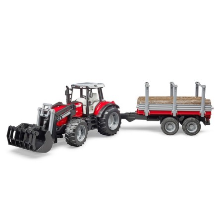 Massey Ferguson tractor, with a manipulator and trailer