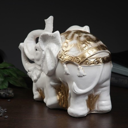Pigger "Elephant with Elephant" Golden, 16x33x25cm Mix-12