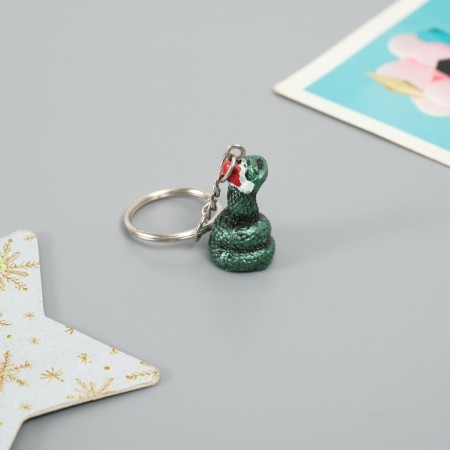 Polystone keychain "Snake in the New Year's cap/scarf" mix 1.5x1.5x3 cm-2
