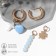 Earrings with the removable element "Transformer" cross, white-blue color in gold