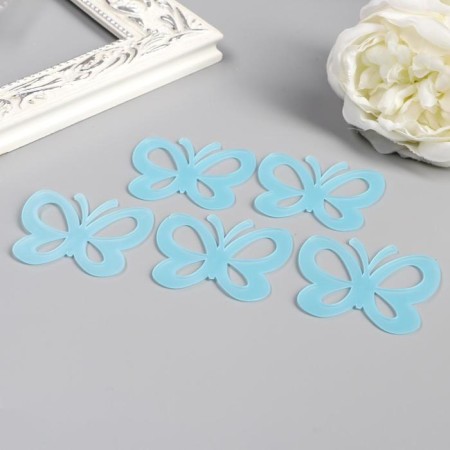 Plastic sticker phosphorus "butterflies" set 5pcs mix 17x12 cm-2